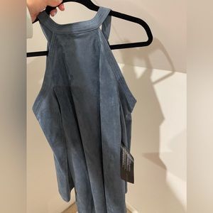 BCBG Suede blue dress. NWT.